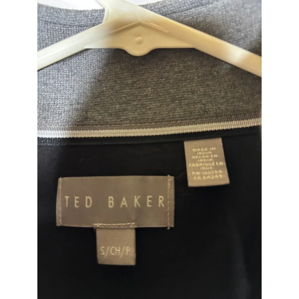 Ted‎ Baker Mens Quarter Zip Pullover Sweater Black Textured Mock Neck Small NEW - Picture 3 of 8